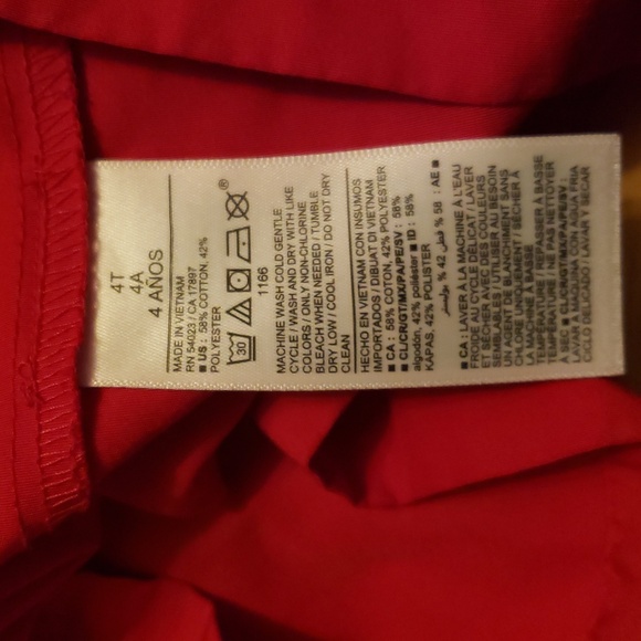 Old Navy Kids Bright Red Raincoat Size 4T - Picture 6 of 6